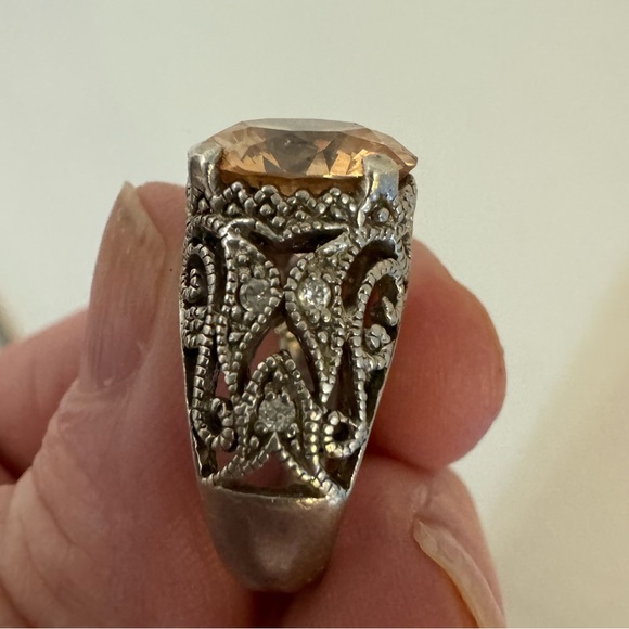 Espo Jubilee Joe Esposito Sterling Silver Peach CZ Ring Size 7 - Picture 5 of 9